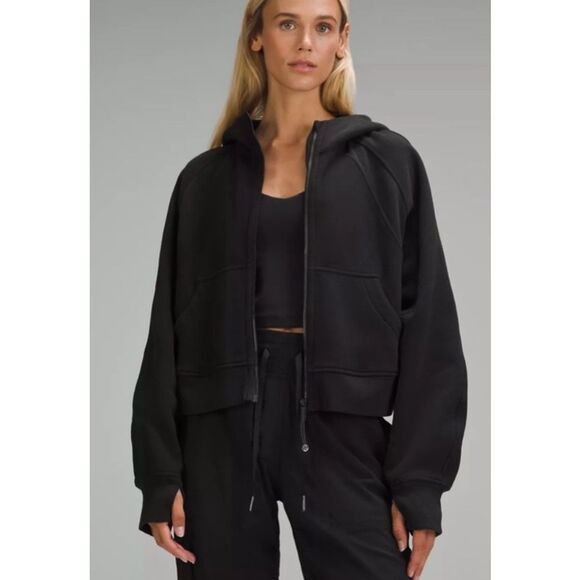 EUC LULULEMON black Scuba Oversized Full-Zip Hoodie, M/L $140 B19 - Picture 1 of 10